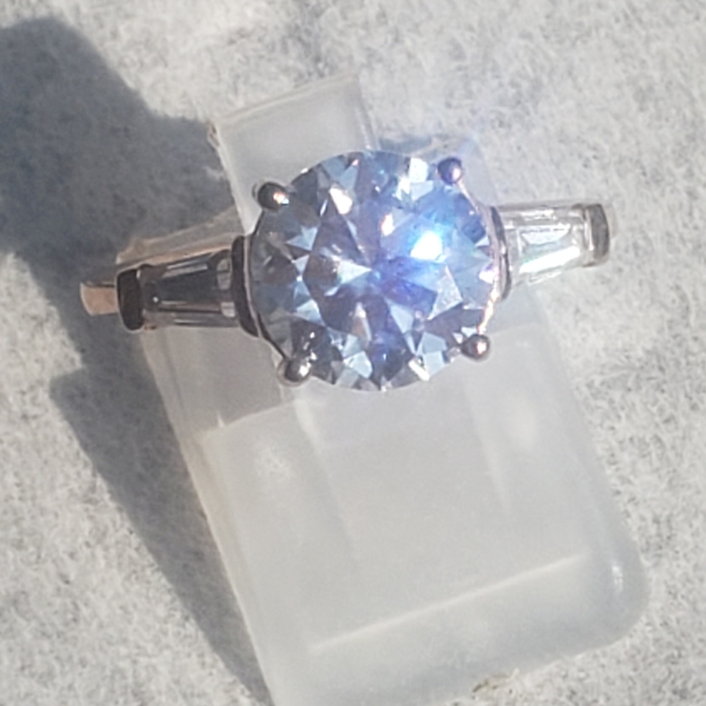 Genuine Moissanite Ring in Vermeil Rose Gold Over Sterling Silver 3.40 ctw - Picture 4 of 10
